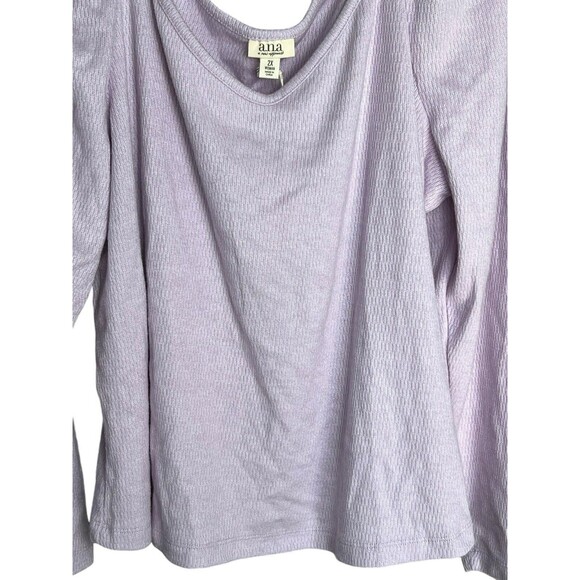 Ana A New Approach Long Puff Sleeve Top Women's Tee Size 2X Lavender Frost - Picture 9 of 10